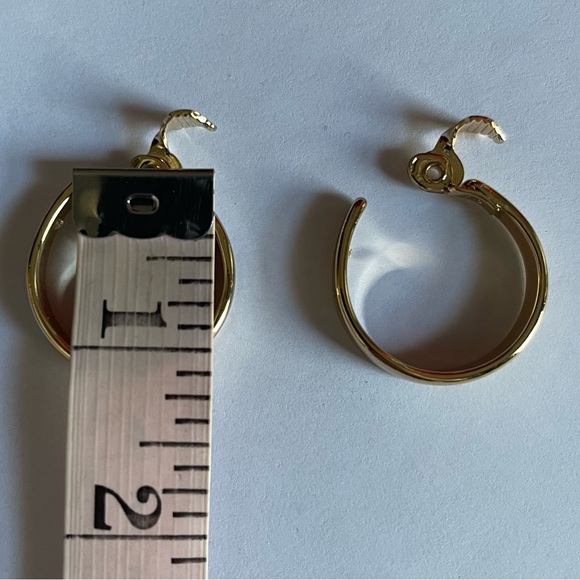 TJG Gold Toned Clip On Hoop Earrings - Picture 7 of 9